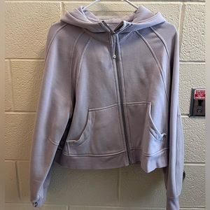 Women’s lilac cropped full zip scuba